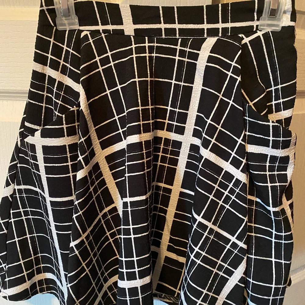 Black and White checkered Skater Skirt